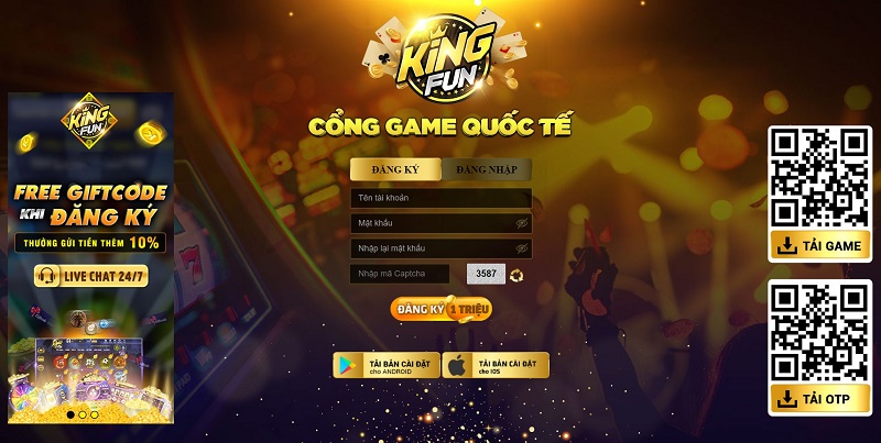 Đăng ký Kingfun để được trải nghiệm sân chơi đẳng cấp 