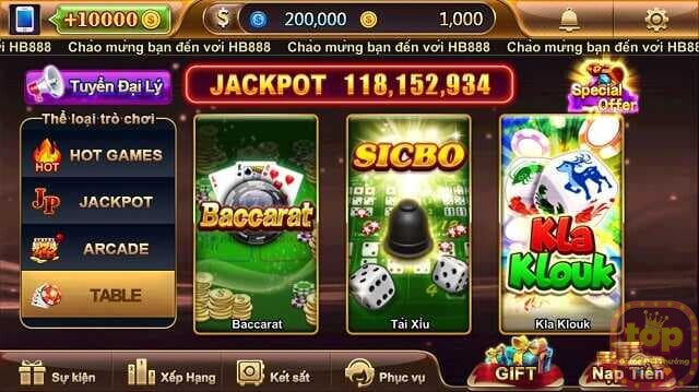  HB888 Vip - Cổng game slot đa dạng, hấp dẫn 