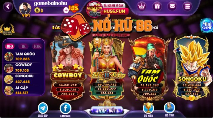 Hu56 Fun có hệ thống game đa dạng 