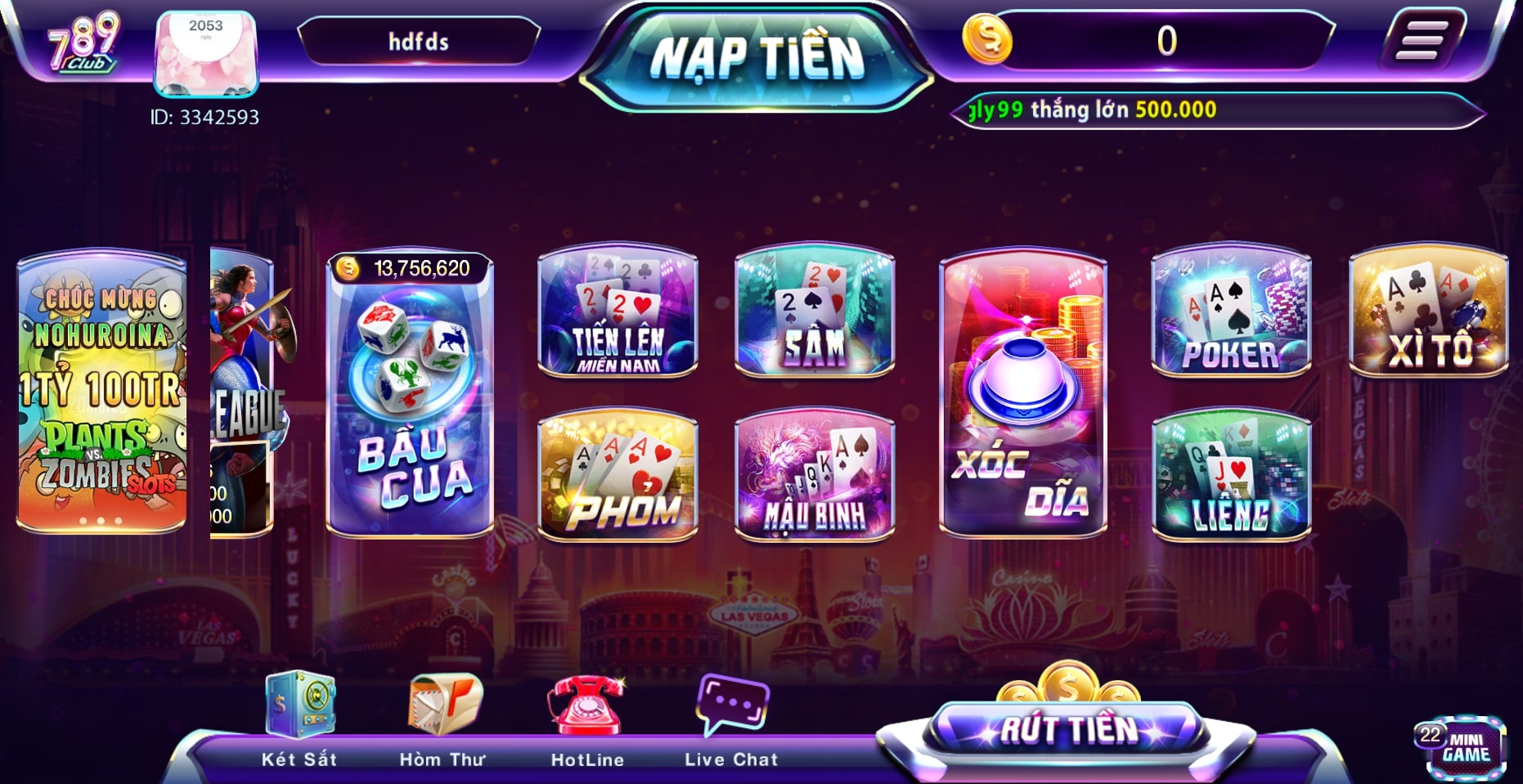 Kho game bài hấp dẫn tại 789 club