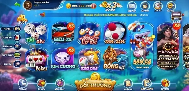 Vua 88 Club có kho game vô cùng ấn tượng 