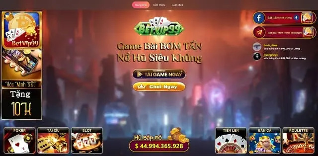 BetVip 99 là sân chơi slot game đổi thưởng uy tín 2022