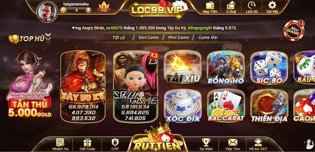 Kho game ấn tượng, phong phú tại Locvip99 vip