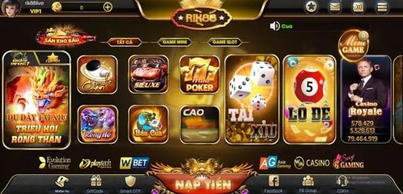 Kho game chất lượng tại Rik88 live